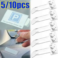 10pcs Car Styling Parking Ticket Clip Auto Fastener Card Bill Holder Mount Fastener Organizer Windshield Stickers Auto Parts Picture Hangers Hooks