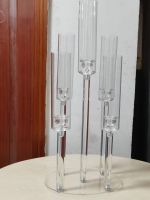 6/10piece high transparent acrylic candlestick Wedding acrylic 5-arm candlestick for party and wedding decoration