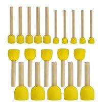 5pcs Round Sponges Brush Set Stencil Sponge Brushes DIY Painting Sponges Children Drawing Craft Brushes with Wood Handle Paint Tools Accessories