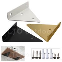 2 Pieces of Black White Gold Triangle Right Angle Bracket Wall-mounted Durable Shelf Bracket DIY Household Bracket Accessories