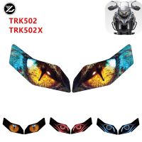 For Benelli TRK502 TRK502X Motorcycle accessories Front Fairing Headlight Guard Sticker Head light protection Sticker Decals  Emblems