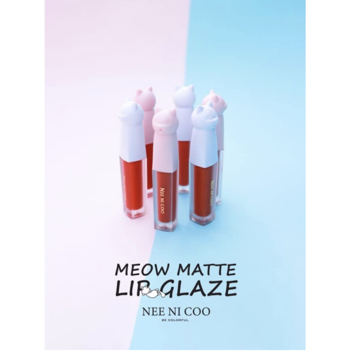 set-lip-nee-ni-coo-meow-matte-lip-glaze-ลิปเนื้อเวลเวท-ออกโทนแดง-ส้มอิฐ-ของแท้-พร้อมส่ง