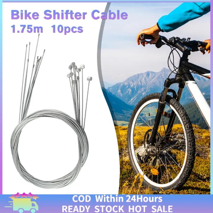 [Fast Delivery] 10Pcs Premium Bike Shifter Cable Set MTB Shifter Cable 1.75m for Mountain Bike