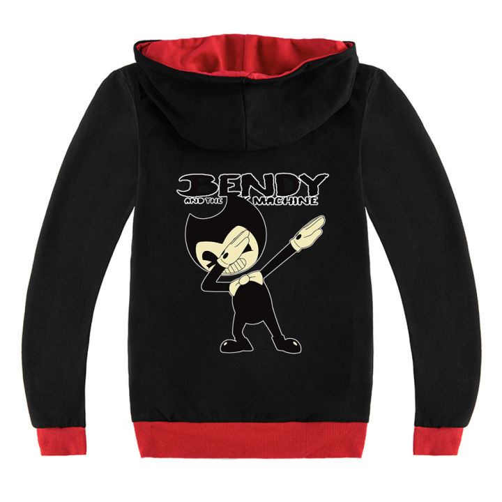 bendy-and-the-ink-machine-jacket-for-boys-15-years-old-girls-hooded-zipper-sweater-cotton-polyester-long-sleeve-boy-s-3-16-yrs-spring-and-autumn-black-grey-kid-s-clothing-ซื้อทันทีเพิ่มลงในรถเข็น