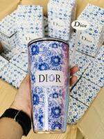 แก้วน้ำ แก้วลาย Dior สวยหรูดูแพงมาก ลายแก้วดีงามเริ่ดปังเลยจ้า งานมาพร้อมหลอด+ยางตกแต่งหลอด