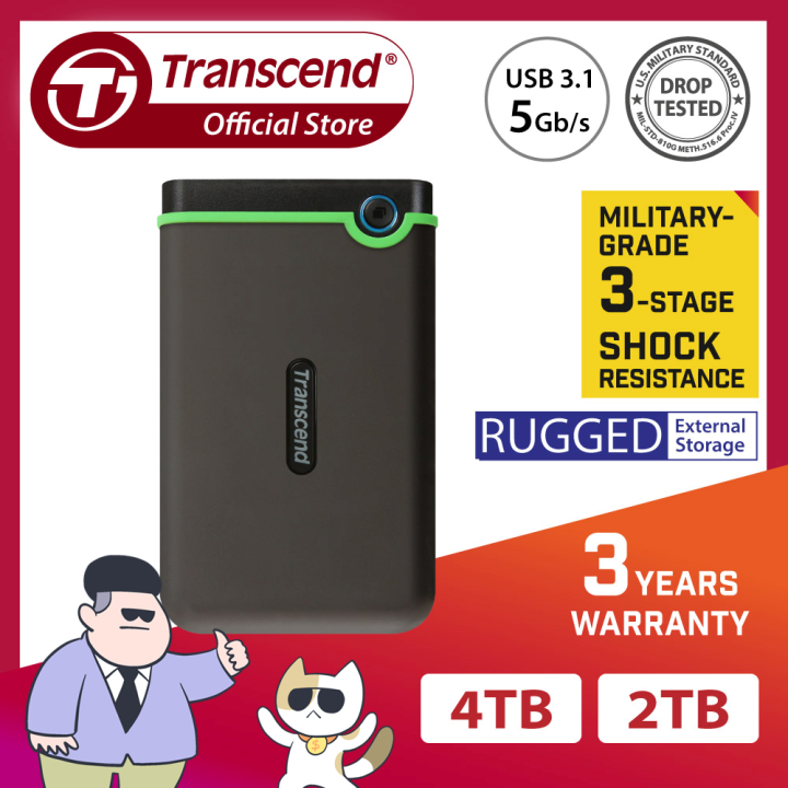 Transcend Storejet 25m3c External Hdd Type C Rugged 2tb4tb Lazada 3927