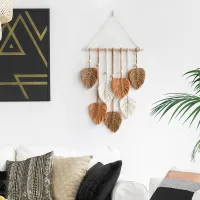 JDE แขวนผ้าม่านผนังห้องตกแต่ง Macrame ที่ทำด้วยมือพรมประดับพู่สำหรับการตกแต่งระเบียงของขวัญเคลียร์ของแต่งบ้าน