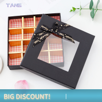 ?【Lowest price】TANG 16กริด Christmas Chocolate BOX ของขวัญบรรจุภัณฑ์ bowknot window ช็อกโกแลตกล่องเปล่าของขวัญ handmade martrubling Chocolate Case