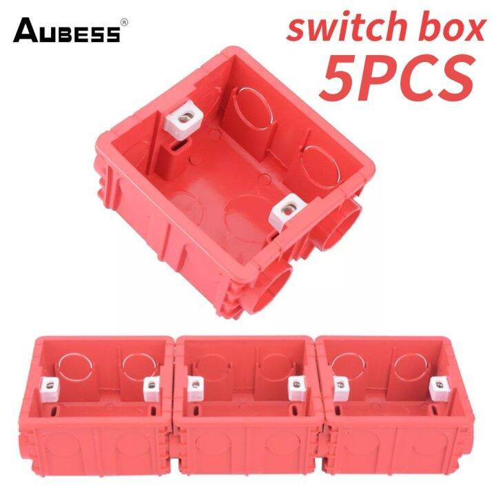 Hourser 5Pcs switch box wall switch bottom socket PVC junction box