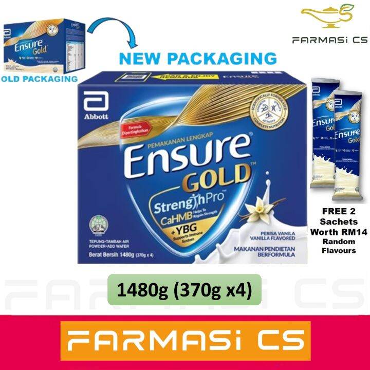Abbott Ensure Gold Vanilla 1480g (370g x 4 packs) FREE 2 Sachets EXP06