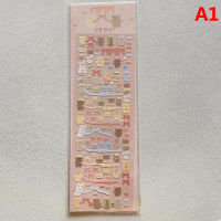 hedeguoji?1Pc Korean Popular Cartoon Bunny Bear Laser Sticker Scrapbooking Stick DIY Mater