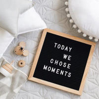 10x10นิ้วไม้กระดานข้อความ Cork Board Wall Decor Felt Letterboard Oak 460ตัวอักษร Drawstring กระเป๋า Felt Letter Board Home Decor