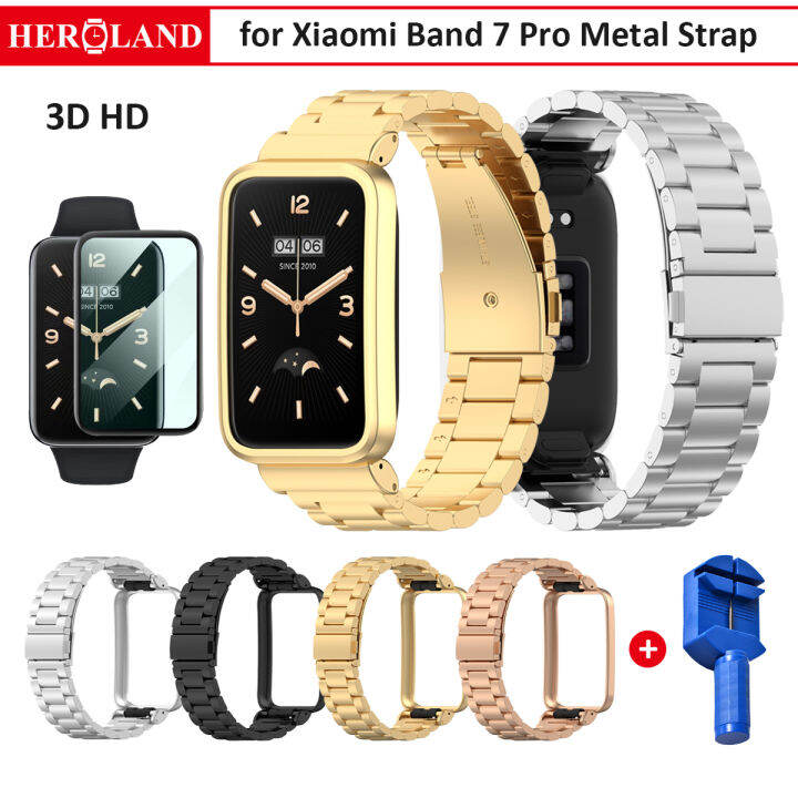 Fully Wrapped Metal Strap for Xiaomi Band 7 Pro Stainless Steel