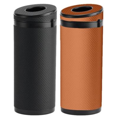 Car Tissue Cylinder Holder Round Container Dispenser Tube For Auto Wear-Resistant Faux Leather With Safety Hammer Design very well