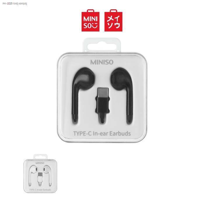 COD Miniso Type C InEar Earphones Earbuds Headphone Braided HalfIn