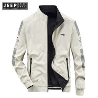 JEEP SPIRIT 1941 ESTD 2022ใหม่ผู้ชายฤดูใบไม้ผลิและฤดูใบไม้ร่วงเสื้อลำลองผู้ชายย้อนกลับ Stand Collar Jacket Men