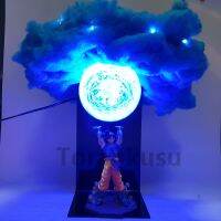 หุ่นแอ็คชั่น Bandai ดราก้อนบอล Z Sson Goku Genki Dama เมฆระเบิดวิญญาณ DIY ไฟ LED กลางคืนซุปเปอร์โมเดลไฟตุ๊กตาภาพอนิเมะ DBZ