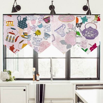 American Short Curtain Partition Door Curtain Triangle Flag Curtain Kitchen Bedroom Window Decoration Half Hanging Curtain