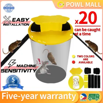 Mouse Trap Bucket - Bucket Lid Mouse/Rat Trap,Auto Reset Multi Catch Humane  Rat Trap for Indoor Outdoor, Compatible 5 Gallon Bucket (2pcs Double cat