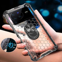 ผู้ถือแหวนกันกระแทกเคสสำหรับ VIVO X80 Pro Honeycomb โปร่งใสเคสโทรศัพท์เคสโทรศัพท์สำหรับ VIVO X80Pro กรณี