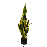 พลาสติก30 "สีเขียว Sansevieria พืชเทียม