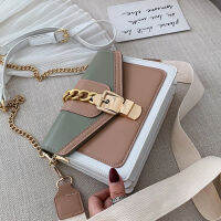 Small Contrast Color PU Leather Crossbody Long Belt Bags For Women 2022 Chain Shoulder Handbags Lady Luxury Female