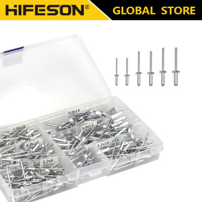 HIFESON Blind Rivets เล็บ180ชิ้น/กล่องหลายขนาดอลูมิเนียมโดมหัวตาบอด Pop Rivets ชุดสารพันอลูมิเนียม Rivet ชุดทองแดงเล็บ Remaches 1/8 