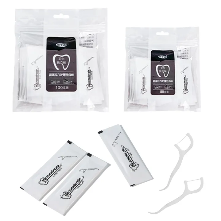100Pcs/pack Individually Wrapped Dental Floss Hotel Travel Family Use