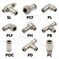 Pneumatic Connectors BSPT M5 1/8 quot; 1/4 quot; 3/8 quot; 1/2 quot; Male Nickel Plated Brass Push In Quick Connector Release Air Fitting Plumbing