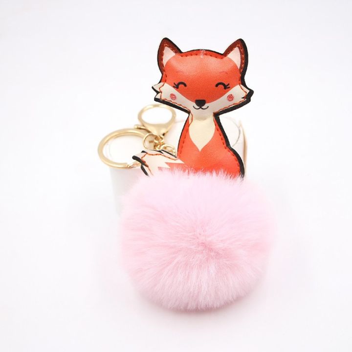 yf-fur-keychain-leather-keyring-fluffy-pompom-faux-car-charms-accessory