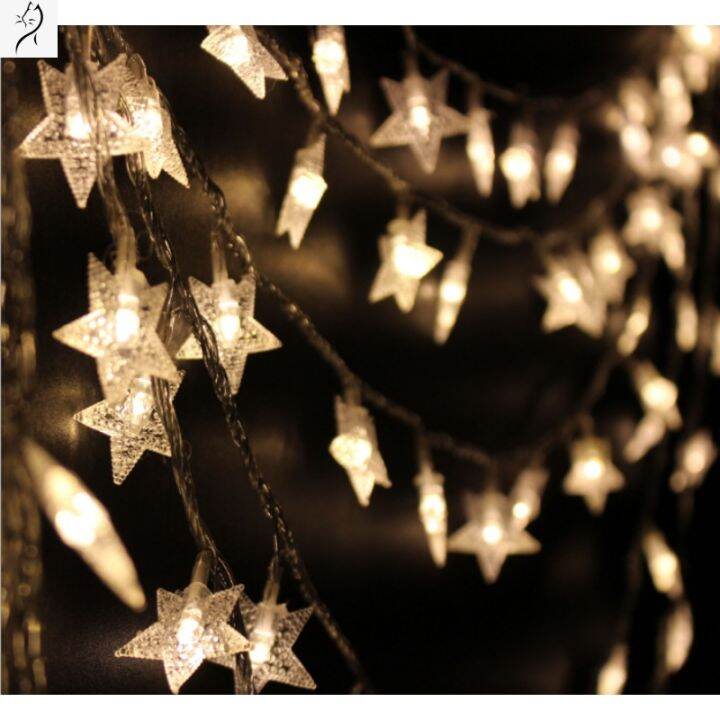 Led lights flashing lights string lights all over the sky background