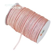 (40 meters/lot) 1/8 (3mm) pink Metallic Glitter Ribbon Colorful gift package ribbons wholesale Gift Wrapping  Bags