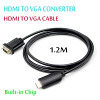 ◎☬✇ HDMI to VGA Converter with Cable 1.2M HD 1080P Notebook Connected to the monitor projector Built-in Chip