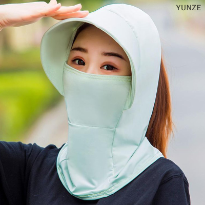 YUNZE หมวกผ้าไหมสำหรับผู้หญิงสำหรับฤดูร้อนหมวกบังแดดกันแดดระบายอากาศได้หมวกปั่นจักรยานกลางแจ้งหมวกปีกกว้างกันแดดกันยูวีหมวกชายทะเล