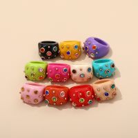 【CC】 Fashion Big Large  Womens Rings Luxury Minimalist Resin Punk for Teen Pink ring Jewelry