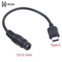 DC Type-c Female To 5.5*2.1 Female Cables 5521 Power Jack DC Power Conector 5.5x2.1 Adapter USB Type C Converter  Wires Leads Adapters