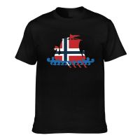 Novelty Tshirts Norwegian Viking Norwegian Flag Pirate Ship Funny Pattern Printed Tee