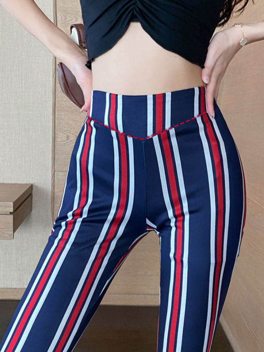 ราคาถูกขายส่งใหม่แฟชั่นเกาหลีลำลองผู้หญิงกางเกงกางเกงผู้หญิงหญิงเซ็กซี่ลายพิมพ์ระฆังกางเกง-d-ropshipping-9386