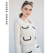 Crop blazer 4 túi viền tweed màu trắng 2BL3002 ADOREDRESS