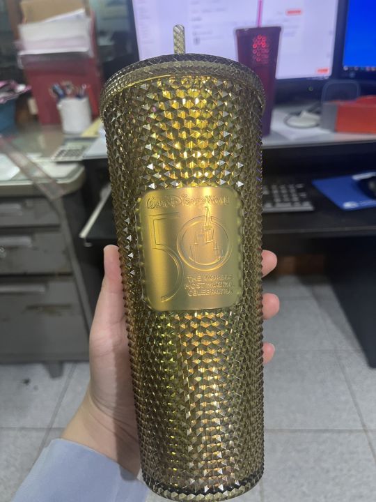 Disney Starbucks Tumbler - 50th Anniversary Geometric - Gold