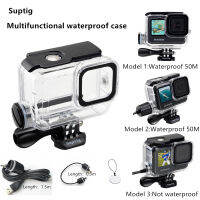 แบบชาร์จกันน้ำกรณีที่อยู่อาศัยสำหรับ Gopro ฮีโร่11 10 9ฮีโร่7สีดำฮีโร่6 5 4 3อุปกรณ์เสริมสำหรับกล้องกันน้ำความลึก50เมตร