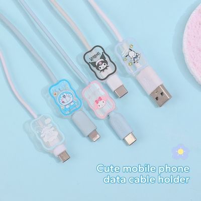 ☽┋☽ น่ารัก USB สายเคเบิลข้อมูล หัวคงที่ คลิปป้องกัน / ใส สายชาร์จ ป้องกันการแตกหัก เคสป้องกัน การ์ตูน รูปคลื่น ที่ใส่สายเคเบิลข้อมูล อุปก