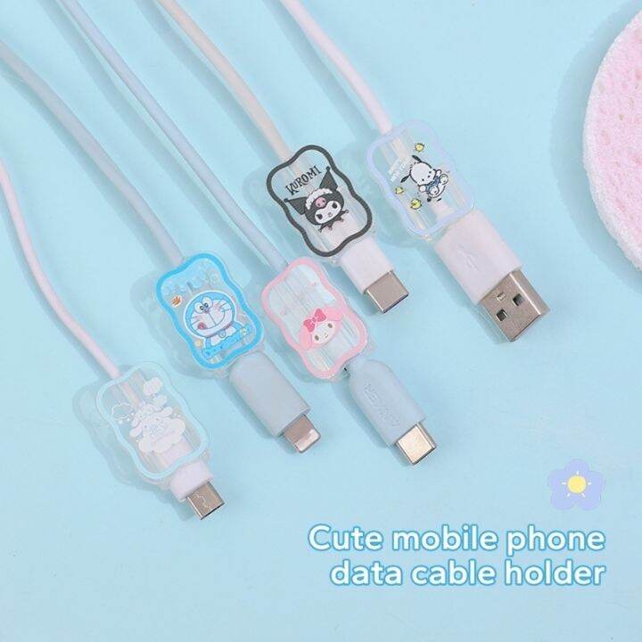 น่ารัก-usb-สายเคเบิลข้อมูล-หัวคงที่-คลิปป้องกัน-ใส-สายชาร์จ-ป้องกันการแตกหัก-เคสป้องกัน-การ์ตูน-รูปคลื่น-ที่ใส่สายเคเบิลข้อมูล-อุปก