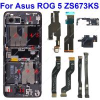 Kabel Flex Daya Kipas Sidik Jari Papan USB Konektor Mainboard NFC Koneksi Kamera Belakang Speaker untuk Asus Rog 5 ZS673KS I005DA