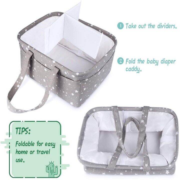 baby-diaper-caddy-3-compartment-infant-nursery-storage-portable-organizer-newborn-gift-for-diapers-amp-grey-star