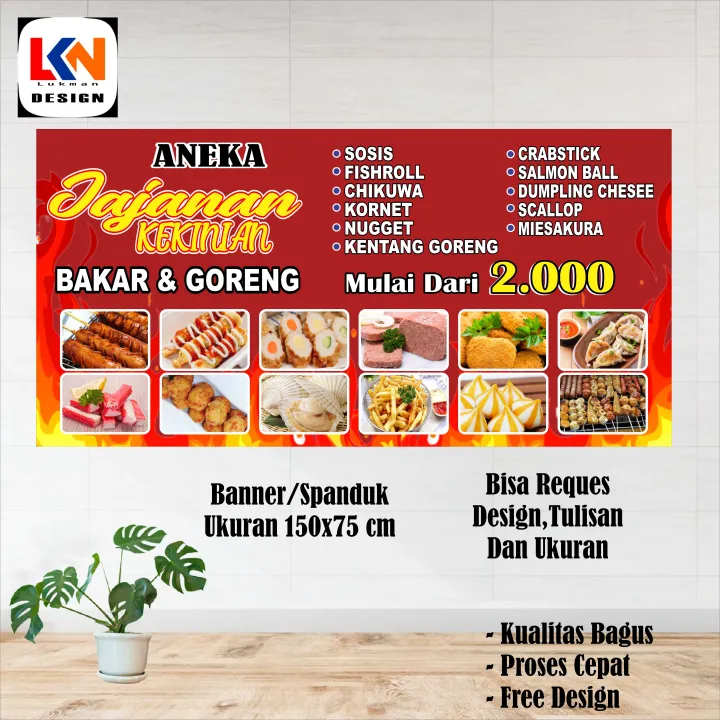 banner spanduk aneka jajanan kekinian | Lazada Indonesia