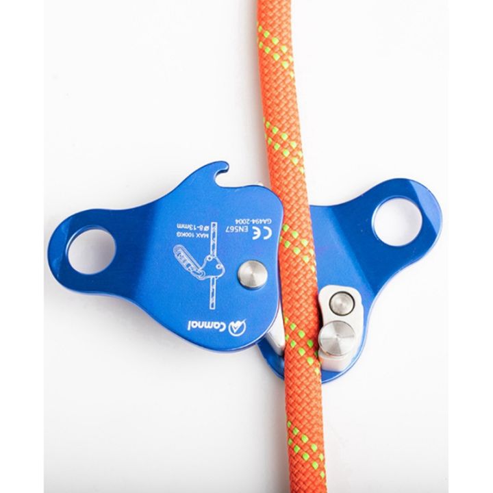 2x-camnal-safety-climbing-protective-ascender-220lb-climbing-device-rope-grip-outdoor-climbing-rigging-8-13mm-rope-blue