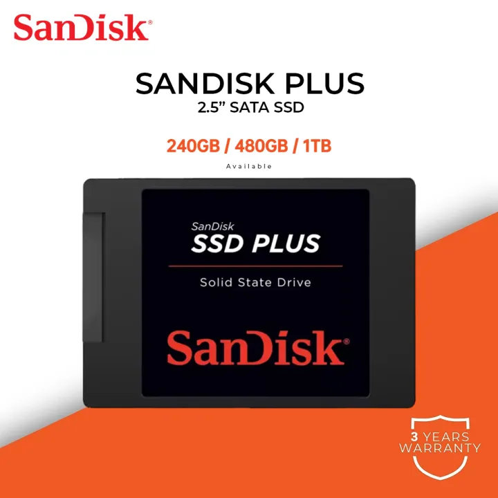SanDisk SSD PLUS 2.5" 1TB 480GB 240GB SATA III Internal Solid State ...