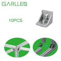 GARLLEN 10pc 2020/4040 Corner Fitting Aluminum Angle Fixing Angle Wall Bracket Mounting Furniture Hardware Fixing Material