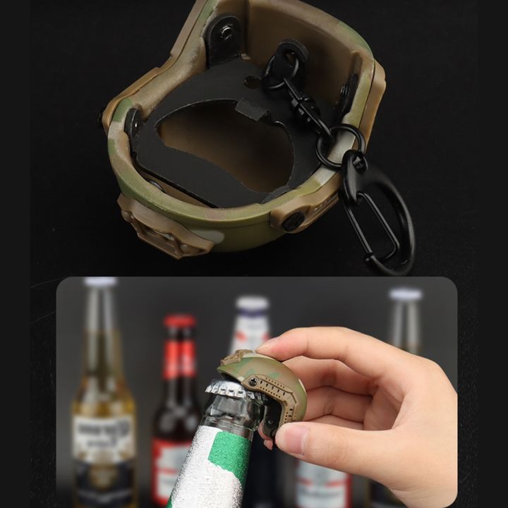 mini-fast-helmet-keychain-hiking-camping-bottle-cap-opener-corkscrew-decrowner-helmet-shaped-toy-decoration-gift-outdoor-tool